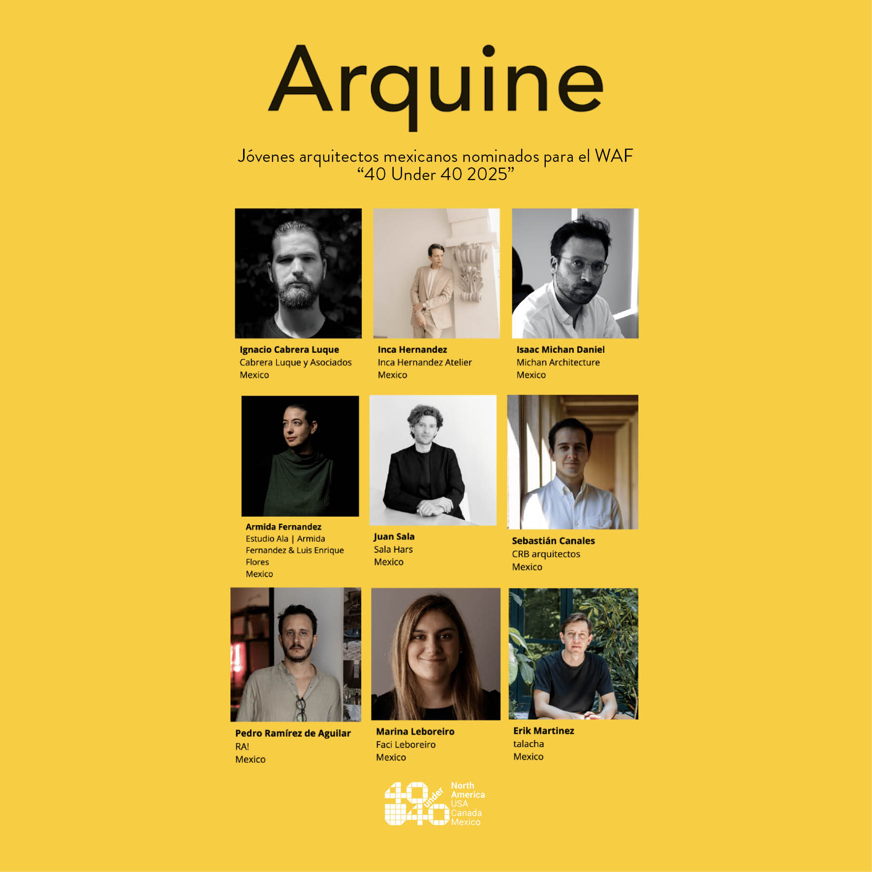 Jóvenes arquitectos mexicanos nominados para el WAF “40 Under 40 2025”