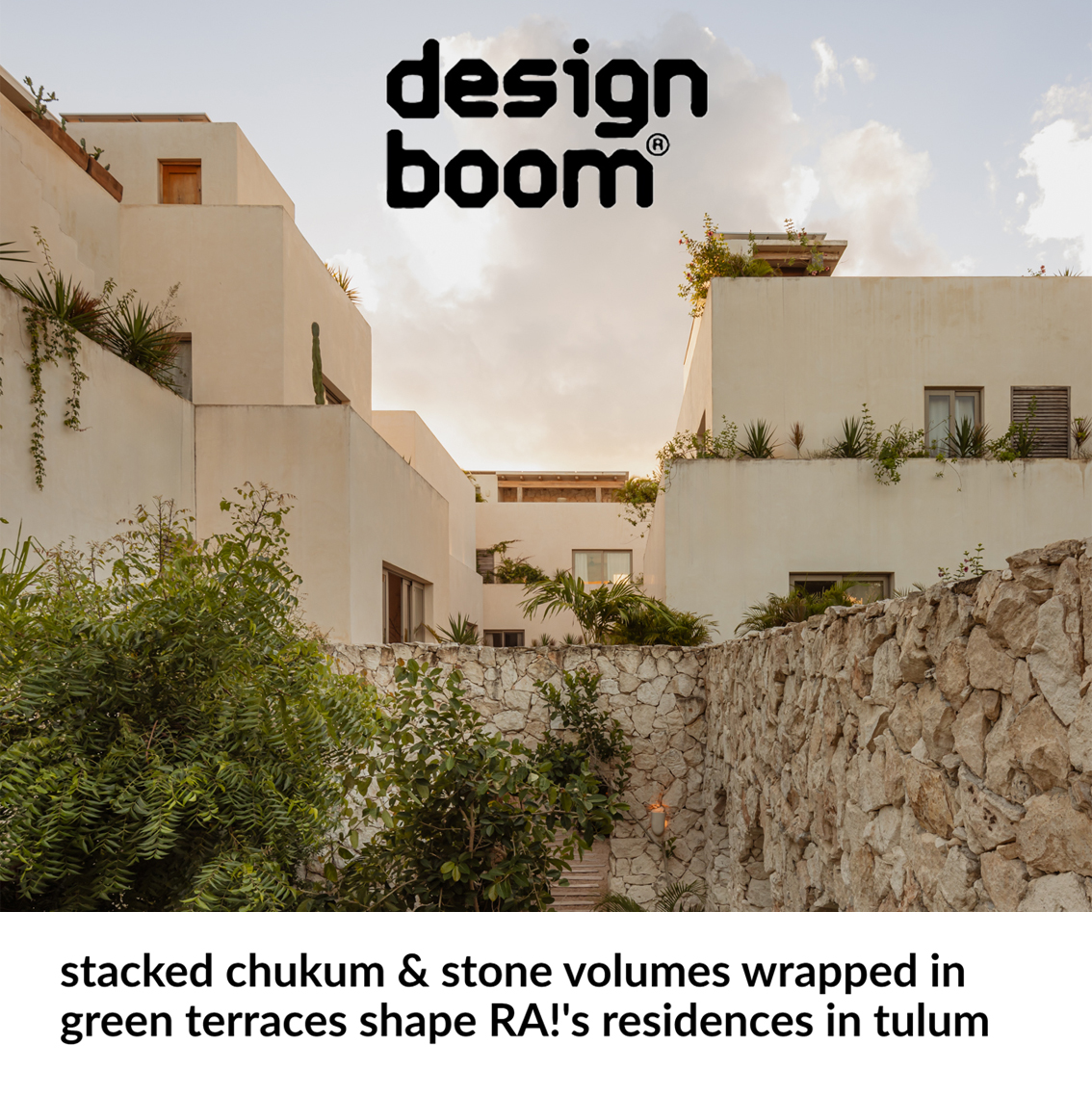 Stacked chukum & stone volumes wrapped in green terraces shape RA!